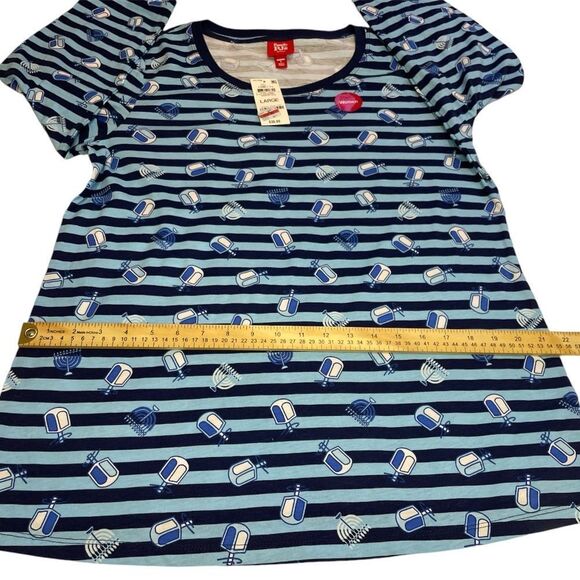 Family Pajamas Women's Matching Family Hanukkah Pajama Shirt Medieval Blue L - Picture 6 of 6